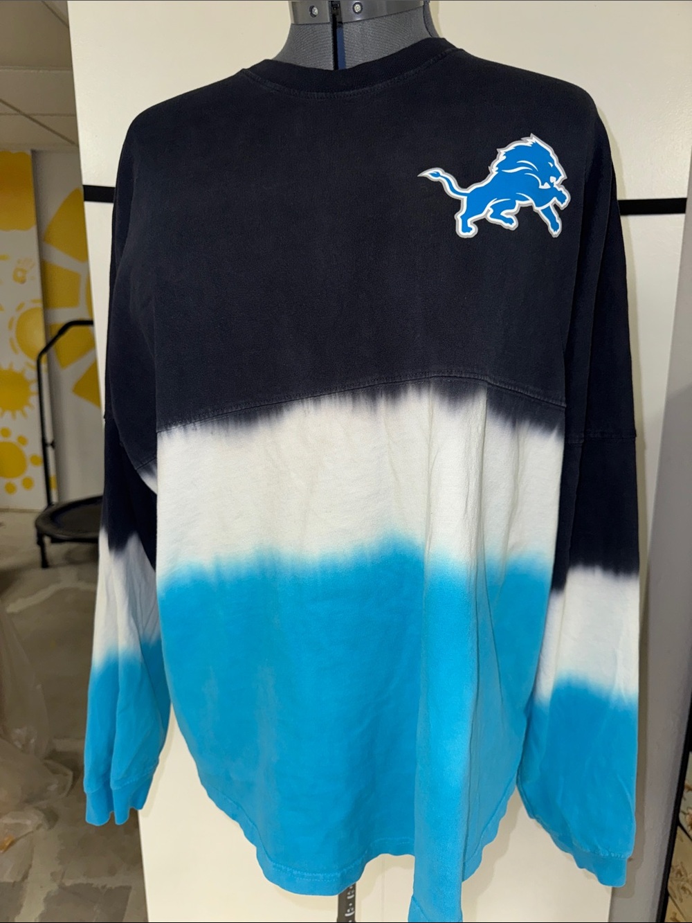 Fanatics Dip Dye Detroit Lions Long Sleeve Tee